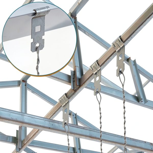 Blulu 250 piece Z Purlin Clips Hanging Clamp 1/8-1/4" Flange Silver-4