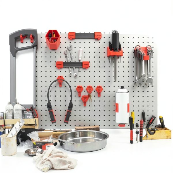 Peg Board Tool Storage EZRED EZP6PK 16-Piece Adjustable Red Organizer-10