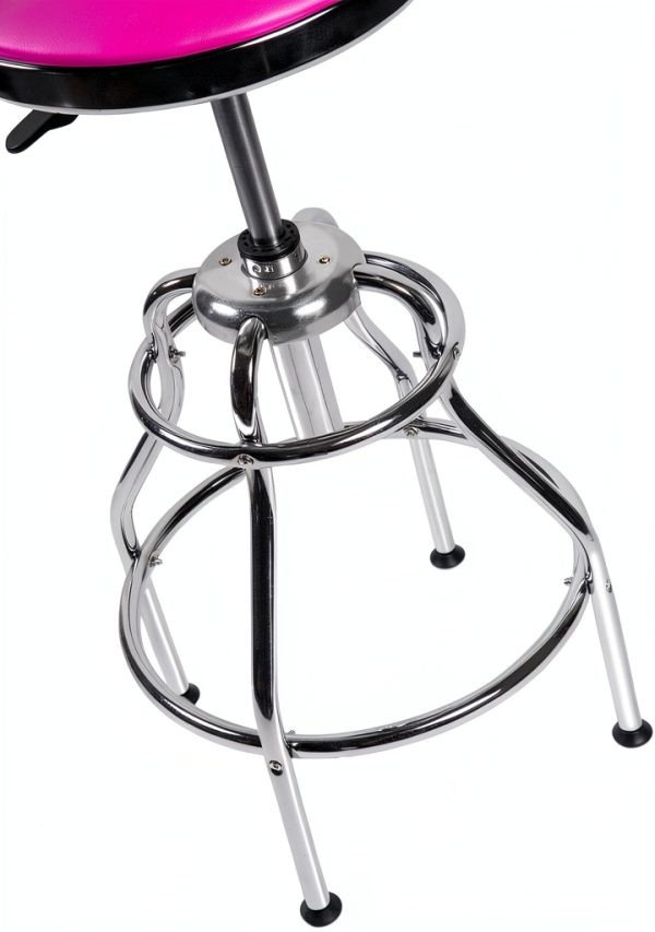 The Original Pink Box Swivel Shop Stool Chrome Legs Adjustable Height-7