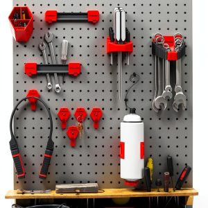 Peg Board Tool Storage EZRED EZP6PK 16-Piece Adjustable Red Organizer-0