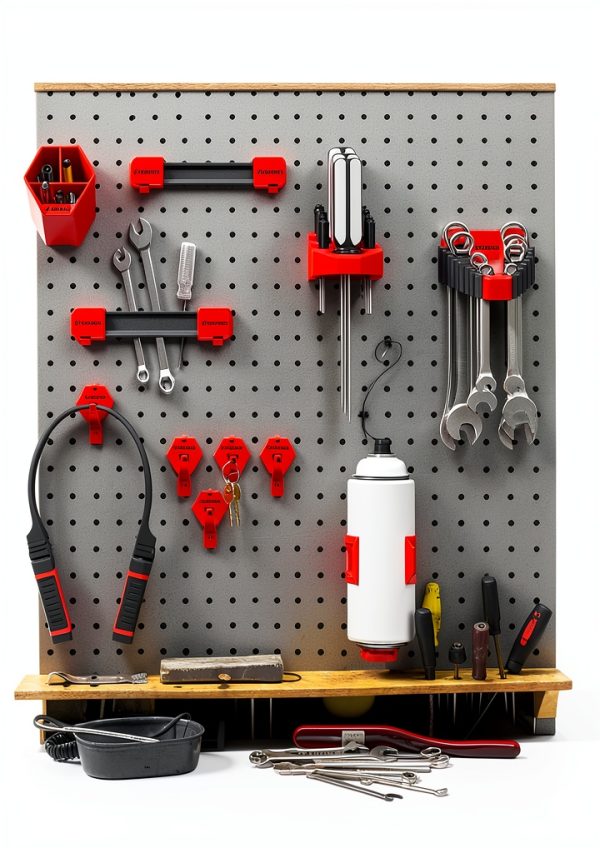 Peg Board Tool Storage EZRED EZP6PK 16-Piece Adjustable Red Organizer-0