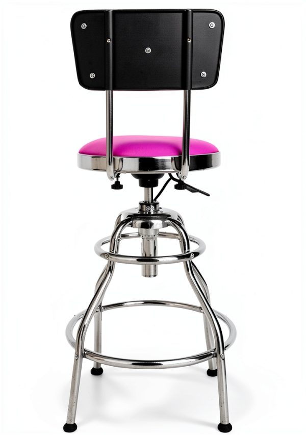 The Original Pink Box Swivel Shop Stool Chrome Legs Adjustable Height-4