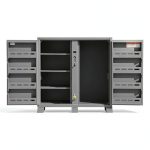 Durham Jobsite Storage Cabinet, 47.5 cu. ft, 14 Gauge Steel, 60 x 27-1/4 x 60-3/4, Gray-0