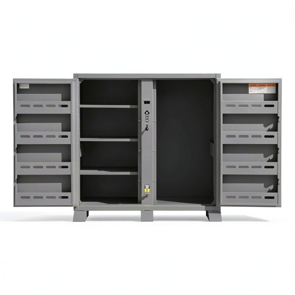 Durham Jobsite Storage Cabinet, 47.5 cu. ft, 14 Gauge Steel, 60 x 27-1/4 x 60-3/4, Gray-0