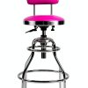 The Original Pink Box Swivel Shop Stool Chrome Legs Adjustable Height-2