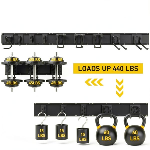 Garage Tool Organizer 48" Wall Mount XUUHOOG - Duty Steel Hooks 350lb-2