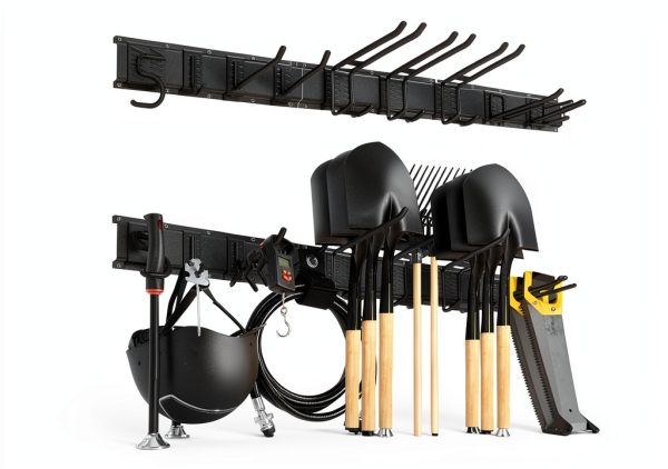Garage Tool Organizer 48" Wall Mount XUUHOOG - Duty Steel Hooks 350lb-0